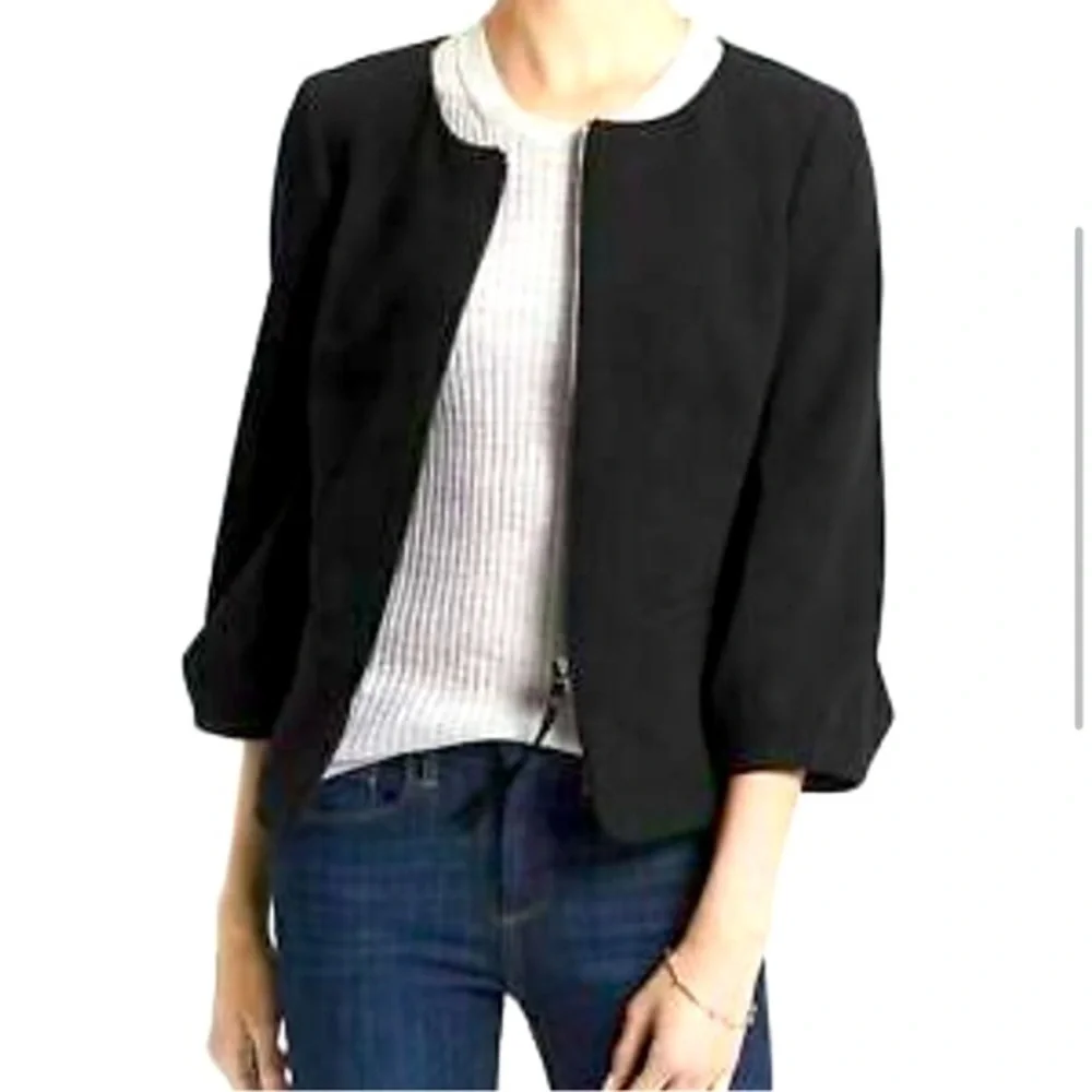 NWT Banana Republic zip Front Blazer Jacket with Balloon Sleeve‎